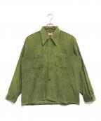 VINTAGEヴィンテージ）の古着「コーデュロイシャツ」｜カーキ