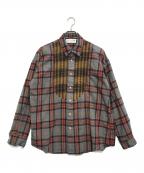 el conductorhコンダクター）の古着「COMBINATION CHECK FLANNEL SHIRT」｜グレー