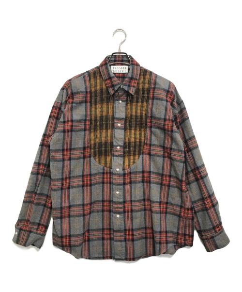 el conductorh（コンダクター）el conductorh (コンダクター) COMBINATION CHECK FLANNEL SHIRT グレー サイズ:Lの古着・服飾アイテム
