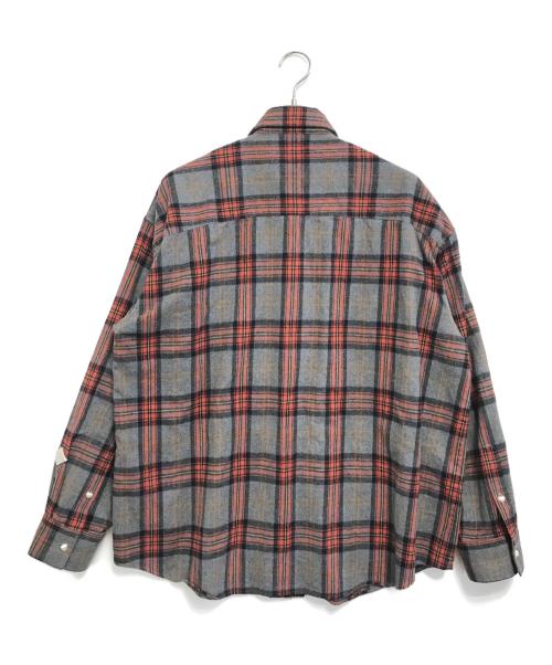 el conductorh（コンダクター）el conductorh (コンダクター) COMBINATION CHECK FLANNEL SHIRT グレー サイズ:Lの古着・服飾アイテム