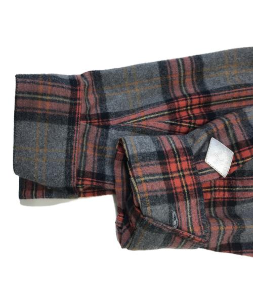 el conductorh（コンダクター）el conductorh (コンダクター) COMBINATION CHECK FLANNEL SHIRT グレー サイズ:Lの古着・服飾アイテム