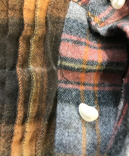 el conductorh（コンダクター）el conductorh (コンダクター) COMBINATION CHECK FLANNEL SHIRT グレー サイズ:Lの古着・服飾アイテム