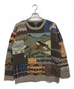 LAUREN RALPH LAURENローレンラルフローレン）の古着「パッチワークニット」｜マルチカラー