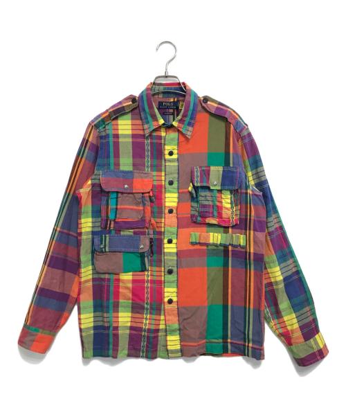 POLO RALPH LAUREN（ポロ・ラルフローレン）POLO RALPH LAUREN (ポロ・ラルフローレン) ユーティリティーオーバーシャツ マルチカラー サイズ:Sの古着・服飾アイテム