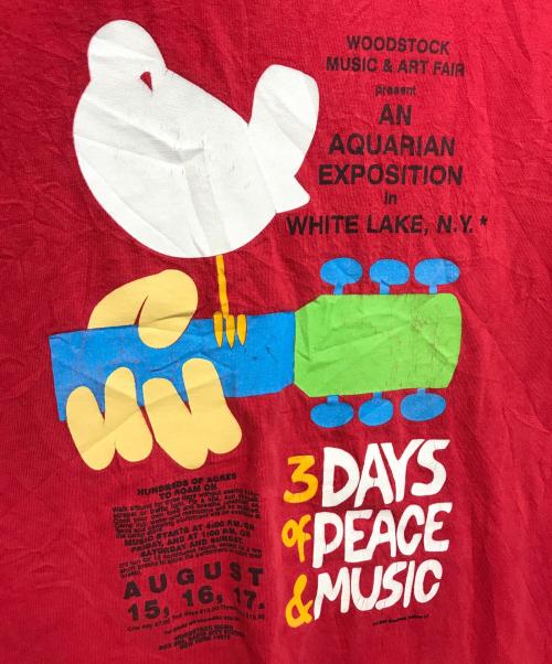 バンドTシャツ（バンドTシャツ）バンドTシャツ (バンドTシャツ) 90s WOODSTOCK(ウッドストック) バンドTシャツ レッド サイズ:2XLの古着・服飾アイテム