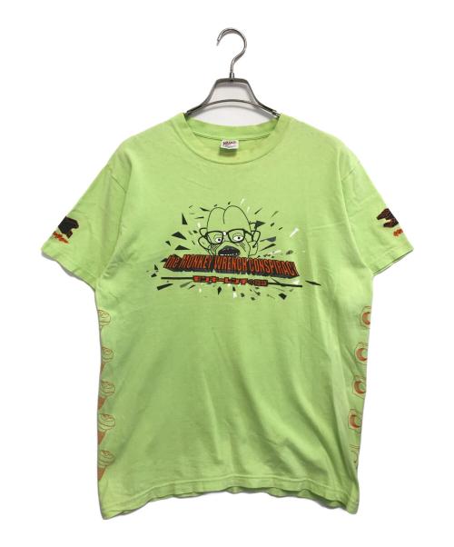 キャラクターTシャツ（キャラクターTシャツ）キャラクターTシャツ (キャラクターTシャツ) キャラクターTシャツ 黄緑 サイズ:Lの古着・服飾アイテム