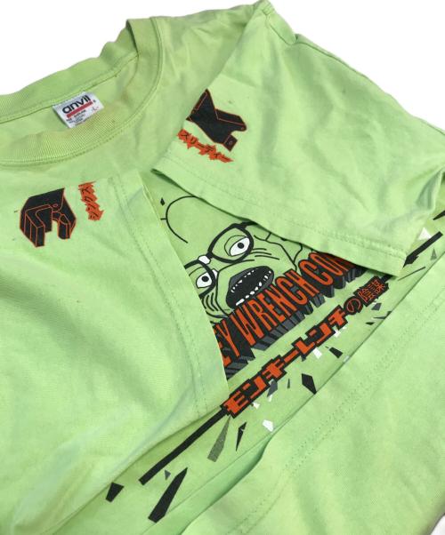 キャラクターTシャツ（キャラクターTシャツ）キャラクターTシャツ (キャラクターTシャツ) キャラクターTシャツ 黄緑 サイズ:Lの古着・服飾アイテム