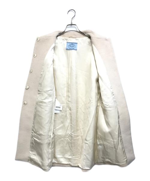 PRADA（プラダ）PRADA (プラダ) ウールロングコート アイボリー サイズ:36の古着・服飾アイテム