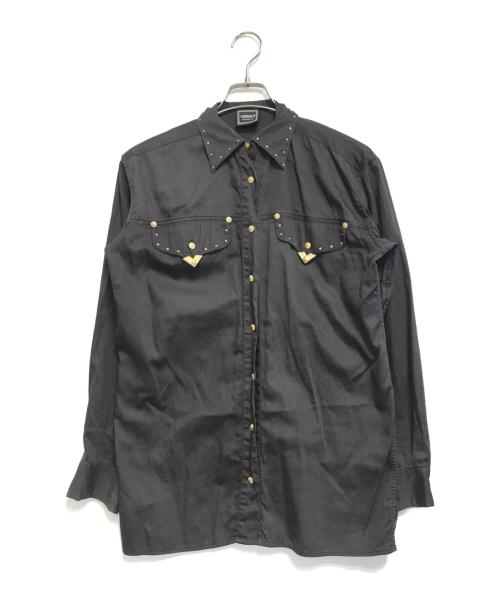 VERSACE JEANS COUTURE（ヴェルサーチ ジーンズクチュール）VERSACE JEANS COUTURE (ヴェルサーチ ジーンズクチュール) 長袖シャツ ブラック サイズ:Sの古着・服飾アイテム