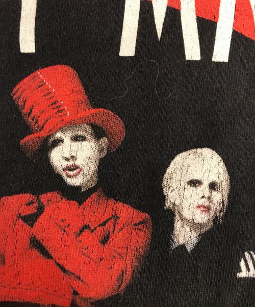 バンドTシャツ（バンドTシャツ）バンドTシャツ (バンドTシャツ) MARILYN MANSON(マリリン・マンソン) バンドTシャツ ブラック サイズ:LARGEの古着・服飾アイテム