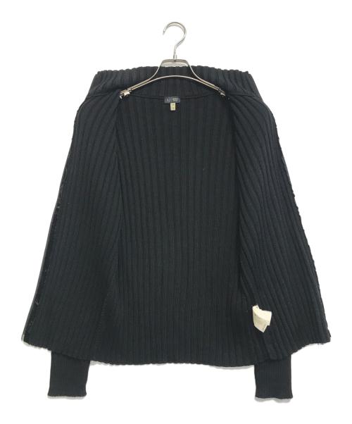 ARMANI JEANS（アルマーニジーンズ）ARMANI JEANS (アルマーニジーンズ) ドライバーズニット ブラック サイズ:Sの古着・服飾アイテム
