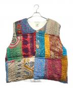 ）の古着「パッチワーク中綿ベスト」｜マルチカラー