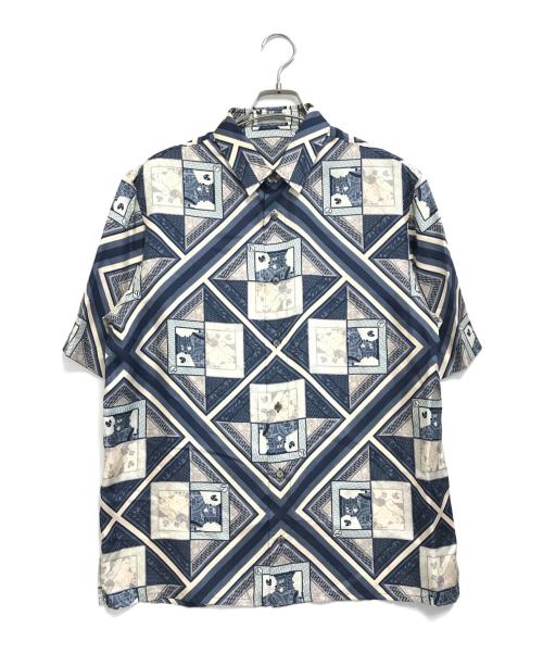 Christian Dior（クリスチャン ディオール）Christian Dior (クリスチャン ディオール) 総柄シャツ ブルー サイズ:39の古着・服飾アイテム