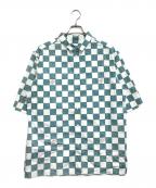 LOUIS VUITTONルイ ヴィトン）の古着「ダミエ柄半袖シャツ」｜スカイブルー
