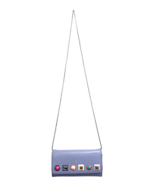 FENDI（フェンディ）FENDI (フェンディ) チェーンショルダーウォレットバッグ ブルーの古着・服飾アイテム