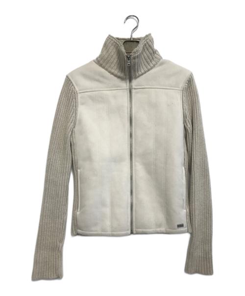 ARMANI EXCHANGE（アルマーニ エクスチェンジ）ARMANI EXCHANGE (アルマーニ エクスチェンジ) 切替ニットジャケット アイボリー サイズ:Mの古着・服飾アイテム