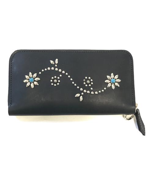 TMT（ティーエムティー）TMT (ティーエムティー) INDIGO LEATHER STADS WALLET (LONG) インディゴの古着・服飾アイテム