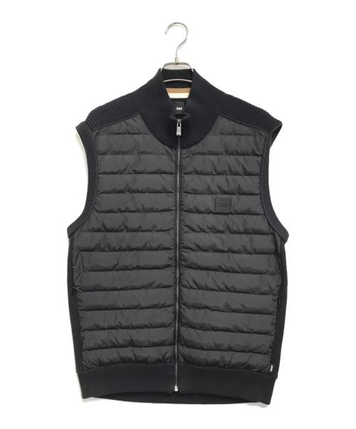 HUGO BOSS（ヒューゴ ボス）HUGO BOSS (ヒューゴ ボス) 中綿切替ベスト ブラック サイズ:Lの古着・服飾アイテム