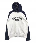 Christian Diorクリスチャン ディオール）の古着「刺繍ロゴプルオーバーパーカー」｜ホワイト