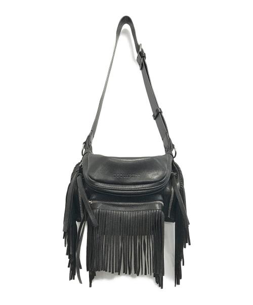 DSQUARED2（ディースクエアード）DSQUARED2 (ディースクエアード) フリンジショルダーバッグ ブラックの古着・服飾アイテム