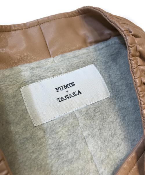 FUMIE=TANAKA（フミエタナカ）FUMIE=TANAKA (フミエタナカ) Fレザーギャザーベスト ベージュ サイズ:1の古着・服飾アイテム