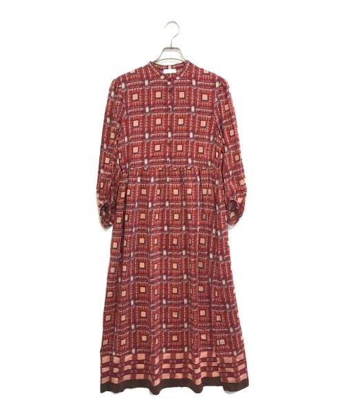 BALLSEY（ボールジィ）BALLSEY (ボールジィ) Iris パフスリーブワンピース レッド サイズ:36 未使用品の古着・服飾アイテム