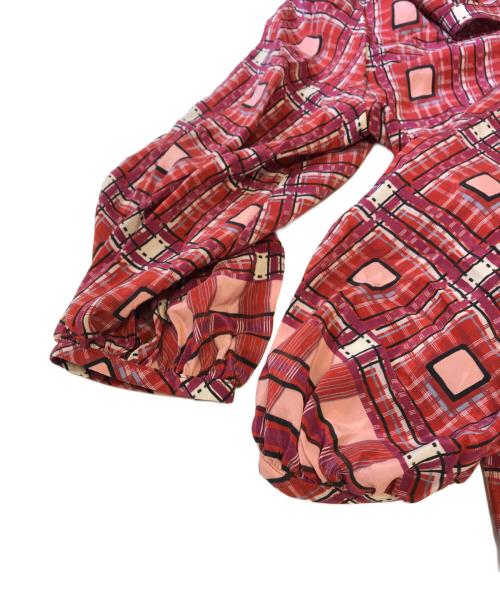 BALLSEY（ボールジィ）BALLSEY (ボールジィ) Iris パフスリーブワンピース レッド サイズ:36 未使用品の古着・服飾アイテム