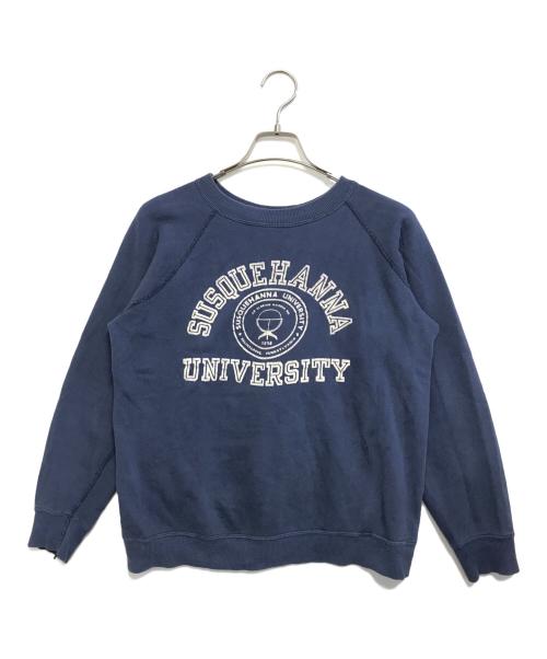 VINTAGE（ヴィンテージ）VINTAGE (ヴィンテージ) フロッキープリントスウェット ネイビー サイズ:表記なしの古着・服飾アイテム