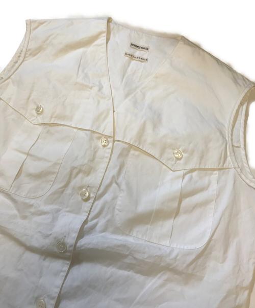 HERMES（エルメス）HERMES (エルメス) ノースリーブシャツベスト ホワイト サイズ:38の古着・服飾アイテム