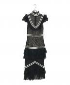 alice+oliviaアリスアンドオリビア）の古着「ノースリーブレースワンピース」｜ブラック