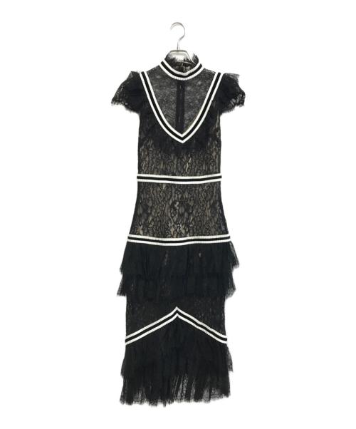 alice+olivia（アリスアンドオリビア）alice+olivia (アリスアンドオリビア) ノースリーブレースワンピース ブラック サイズ:表記なしの古着・服飾アイテム