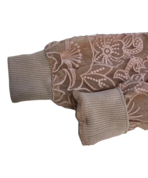 RED VALENTINO（レッドヴァレンティノ）RED VALENTINO (レッドヴァレンティノ) 花柄レースブルゾン ベージュ サイズ:42の古着・服飾アイテム