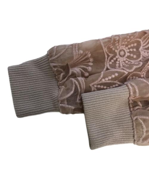 RED VALENTINO（レッドヴァレンティノ）RED VALENTINO (レッドヴァレンティノ) 花柄レースブルゾン ベージュ サイズ:42の古着・服飾アイテム