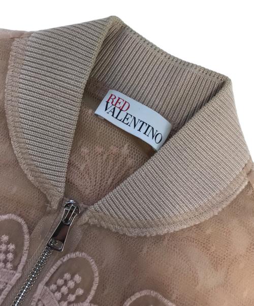 RED VALENTINO（レッドヴァレンティノ）RED VALENTINO (レッドヴァレンティノ) 花柄レースブルゾン ベージュ サイズ:42の古着・服飾アイテム