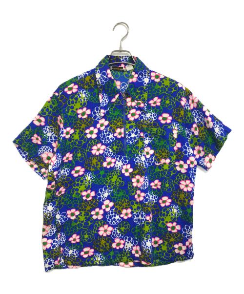 GRANT CREST（グラントクレスト）GRANT CREST (グラントクレスト) ハーフジップハワイアンシャツ ブルー サイズ:Lの古着・服飾アイテム