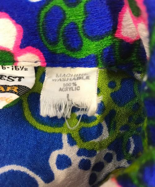 GRANT CREST（グラントクレスト）GRANT CREST (グラントクレスト) ハーフジップハワイアンシャツ ブルー サイズ:Lの古着・服飾アイテム