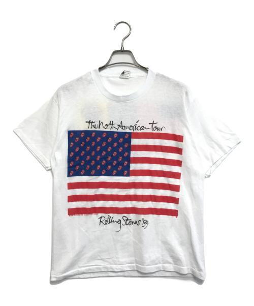 バンドTシャツ（バンドTシャツ）バンドTシャツ (バンドTシャツ) 80s ROLLING STONES(ローリング・ストーンズ) バンドTシャツ ホワイト サイズ:Ｌの古着・服飾アイテム