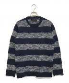UNDERCOVERアンダーカバー）の古着「ボーダーニット」｜ネイビー