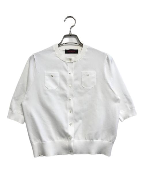 CABAN（キャバン）CABAN (キャバン) ファインポリエステル ハーフスリーブポケットカーディガン ホワイト サイズ:Sの古着・服飾アイテム