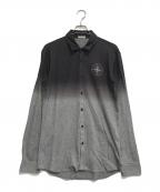 STONE ISLANDストーンアイランド）の古着「グラデーションL/Sポロシャツ」｜ブラック