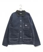 stussyステューシー）の古着「Brushed Moleskin Chore Jacket」｜ネイビー