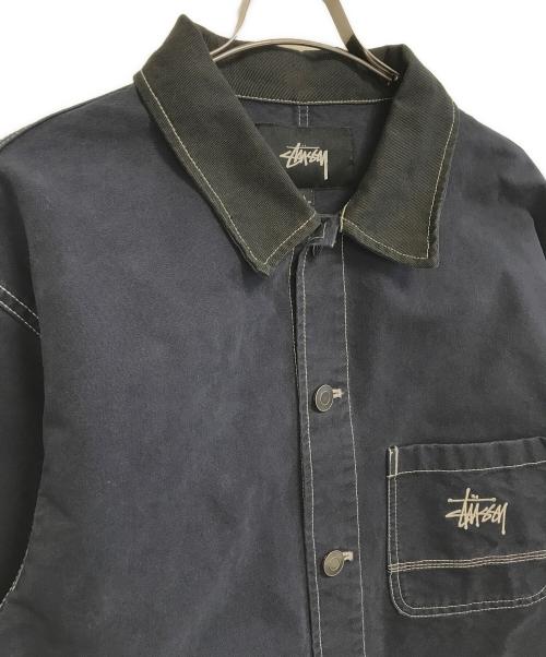 stussy（ステューシー）stussy (ステューシー) Brushed Moleskin Chore Jacket ネイビー サイズ:Lの古着・服飾アイテム