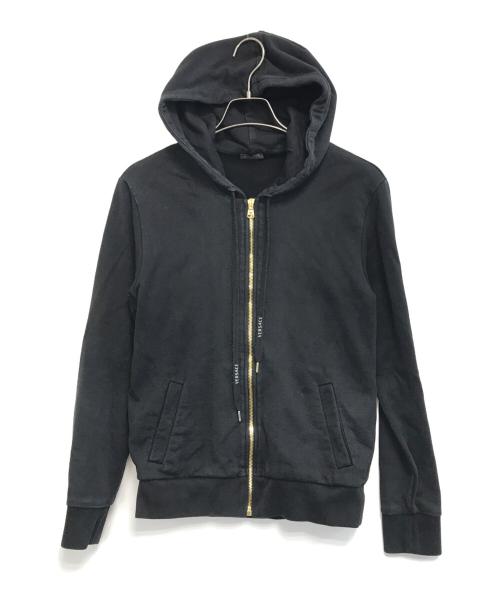 VERSACE（ヴェルサーチェ）VERSACE (ヴェルサーチェ) 背面スタッズジップパーカー ブラック サイズ:40の古着・服飾アイテム