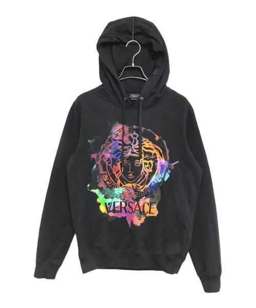 VERSACE（ヴェルサーチェ）VERSACE (ヴェルサーチェ) メデューサプリントパーカー ブラック サイズ:Sの古着・服飾アイテム
