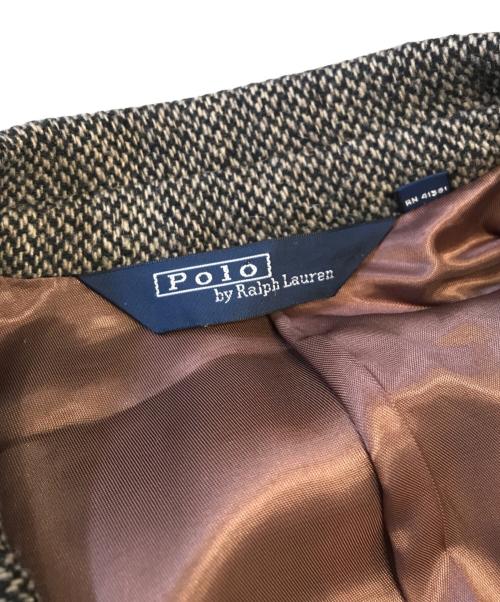 POLO RALPH LAUREN（ポロ・ラルフローレン）POLO RALPH LAUREN (ポロ・ラルフローレン) ツイードテーラードジャケット ブラウン サイズ:Mの古着・服飾アイテム