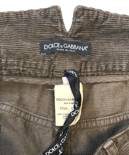 DOLCE & GABBANA（ドルチェ＆ガッバーナ）DOLCE & GABBANA (ドルチェ＆ガッバーナ) シンチバックコーデュロイパンツ ブラウン サイズ:38の古着・服飾アイテム
