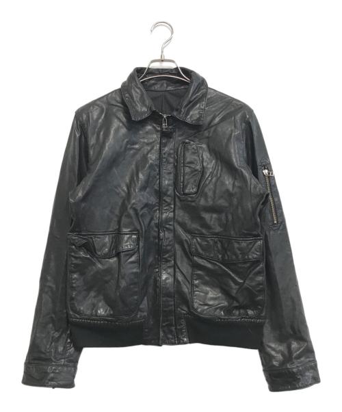 VINTAGE（ヴィンテージ）VINTAGE (ヴィンテージ) レザーブルゾン ブラック サイズ:不明の古着・服飾アイテム