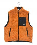 stussyステューシー）の古着「SHERPA VEST」｜オレンジ