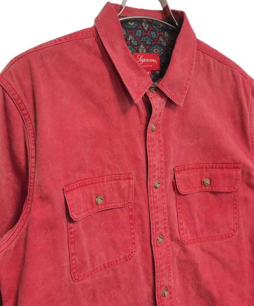 SUPREME（シュプリーム）Supreme (シュプリーム) 裏地ペイズリーシャツ レッド サイズ:Lの古着・服飾アイテム