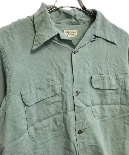 BUTCHER PRODUCTS（ブッチャープロダクツ）BUTCHER PRODUCTS (ブッチャープロダクツ) 半袖レーヨンシャツ カーキ サイズ:14の古着・服飾アイテム